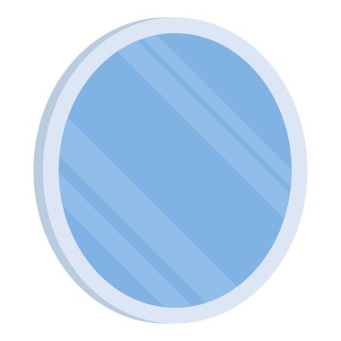 Beyaz yuvarlak banyo aynası izole