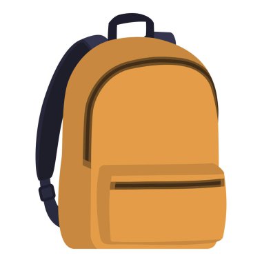 Sarı öğrenci sırt çantası izole, okula geri dönüş konsepti.