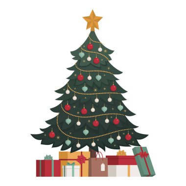 Noel ağacı ve hediyeler: tatiller ve kutlamalar, izole edilmiş