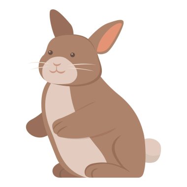 Şirin, mutlu kahverengi tavşan izole edilmiş, evcil hayvan konsepti