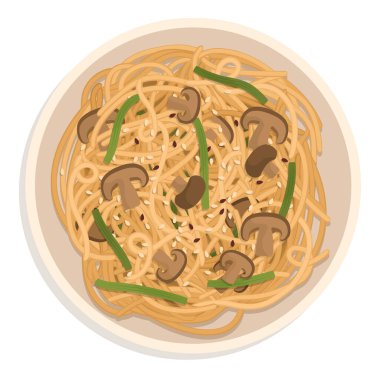 Lezzetli uzun ömürlü erişte tabağı.