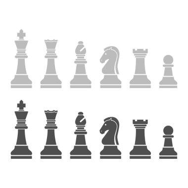 Satranç taşları sıralanmış, izole: satranç oyunu, strateji ve masa oyunları konsepti