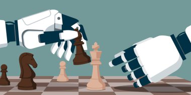 Satranç oynayan yapay zeka robotları, rakiplerini şah mat ediyor: yapay zeka ve oyun konsepti