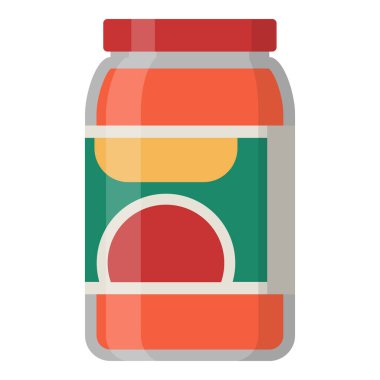 Kavanozda lezzetli biber sosu, baharatlı yemek konsepti, izole edilmiş.