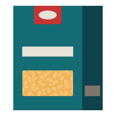 Yüksek kaliteli makarna kutusu, sağlıklı yiyecek ve market alışverişi konsepti, izole edilmiş.