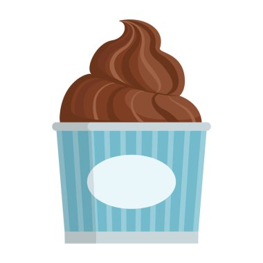 Lezzetli, kremalı, çikolata aromalı dondurmalı, izole edilmiş.