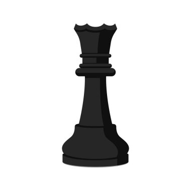 Satranç taşı izole: siyah vezir, strateji ve masa oyunları kavramı