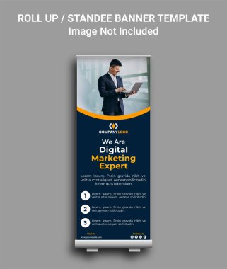 Dijital Pazarlama uzmanı pankart tasarım şablonunu rulo 