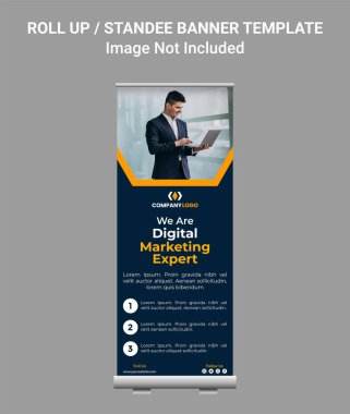 Dijital Pazarlama uzmanı pankart tasarım şablonunu rulo 