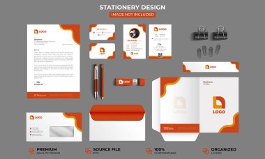 Kırtasiye seti olan bir şirket için iş kimliği. vektör tasarımı