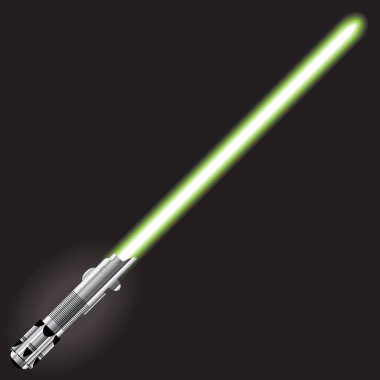 Hafif bıçak. Enerji kılıcı. Fütürist bilim kurgu enerji silahı, tasarım projeleri için lazer kılıcı. Metal etkisi kabzalı enerji kılıcı. Bilim kurgu lazer ışını vektör arkaplanda izole edildi.