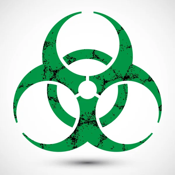 Biohazard Symbol Mit Grunge Textur Auf Dem Hintergrund Isolierte Vektorillustration — Stockvektor