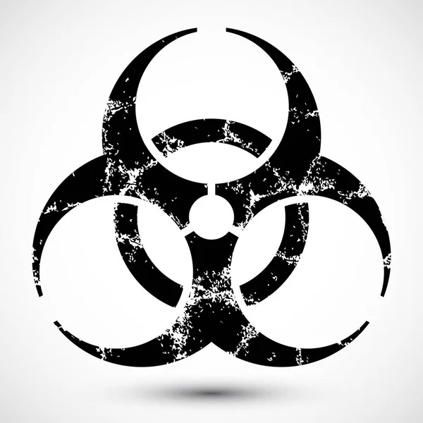 Biohazardský Symbol Grunge Texturou Ilustrace Varovného Symbolu Ikona Může Být — Stockový vektor
