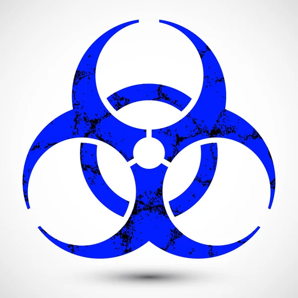 Simbol Biohazard Dengan Tekstur Grunge Ilustrasi Dari Simbol Peringatan Ikon - Stok Vektor