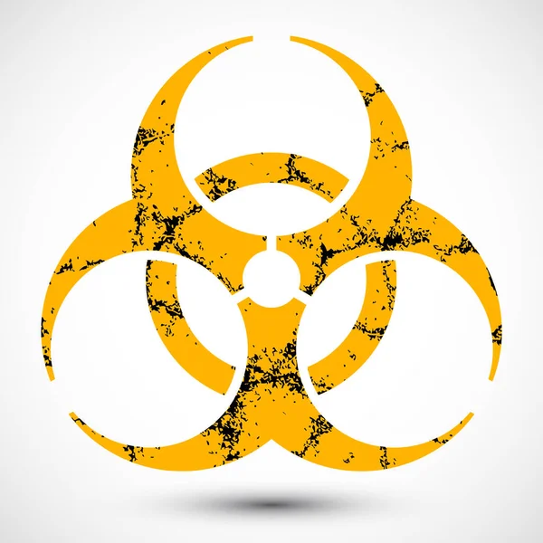 Biohazard Symbol Mit Grunge Textur Illustration Des Warnsymbols Icon Kann — Stockvektor