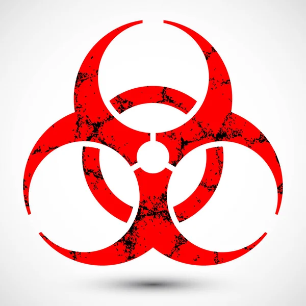 Biohazard Szimbólum Grunge Textúrával Figyelmeztető Szimbólum Illusztrációja Ikon Használható Plakátként — Stock Vector
