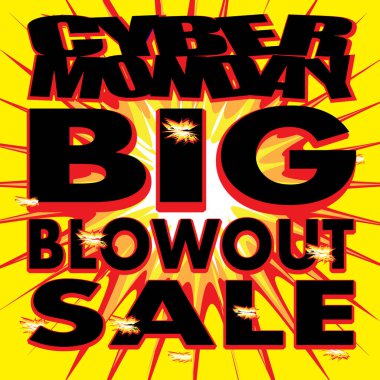 Cyber Monday Vector Explosion etiketleri, etiketleri ya da satış simgesi. İndirim Fiyat etiketleri, imza veya özel teklif simgesi