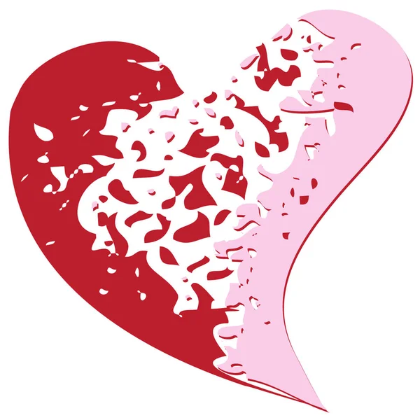 Gebroken Bleeding Heart Icon Met Hand Getekend Symbool Voor Valentijnsdag — Stockvector