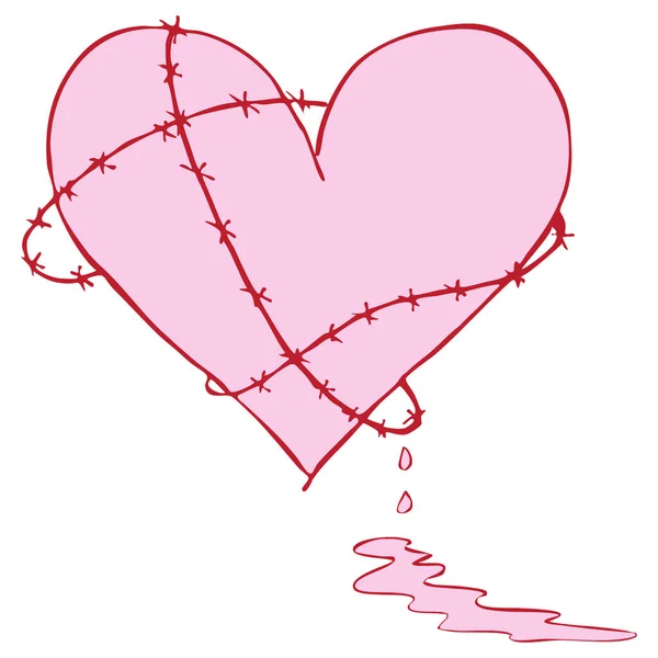 Σπασμένη Ματωμένη Καρδιά Εικονίδιο Ζωγραφισμένο Στο Χέρι Σύμβολο Για Την — Διανυσματικό Αρχείο