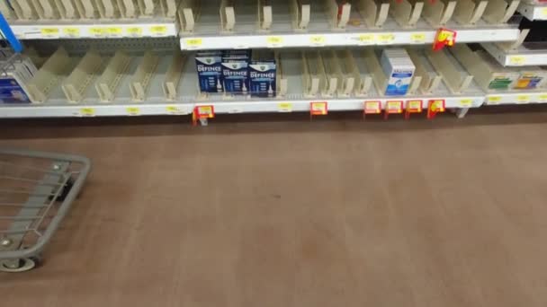 Toronto Ontario Canada December 2022 Empty Shelves All Pharmacies Canadian — Stock Video