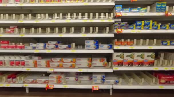 Toronto Ontario Canadá Diciembre 2022 Estantes Vacíos Todas Las Farmacias — Vídeo de stock