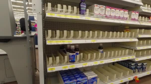 Toronto Ontario Canada December 2022 Empty Shelves All Pharmacies Canadian — Stock Video