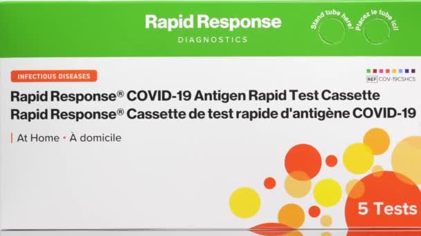 Toronto Ontario Canada December 2022 Rapid Response Covid Antigen Test — Vídeos de Stock