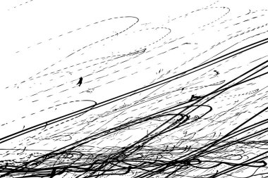 Creative minimalist hand drawing scribbles abstraction art on white background with ink lines stain hatching and hand drawn doodle scribble textures. Design for cards and postcard, poster brochures. 