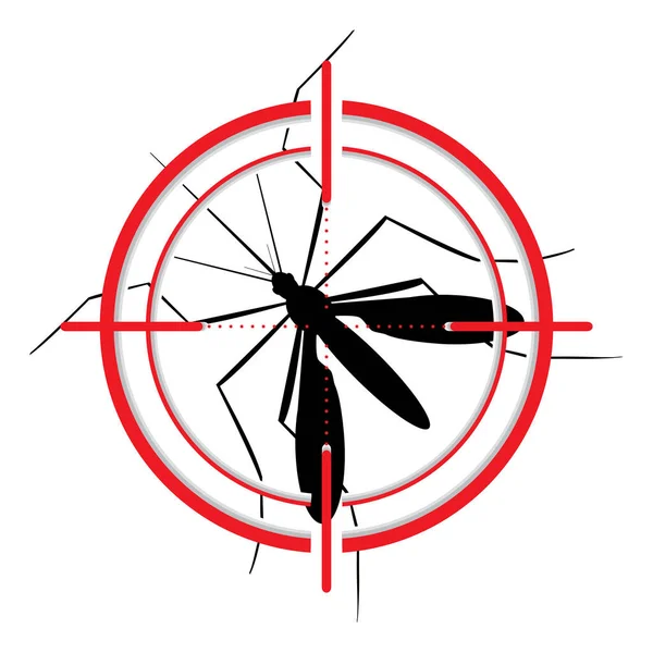 stock vector Aedes Aegypti mosquito with stilt target. Sight signal. Target Symbol. Ideal for educational, informational, or related health advisory. Editable vector