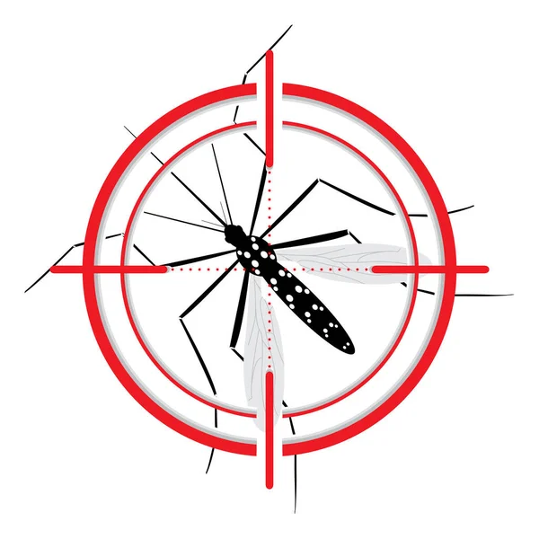 Sabit hedefli Aedes Aegypti sivrisineği. Görüş sinyali. Hedef Sembol. Eğitimsel, bilgilendirici ya da ilgili sağlık danışmanları için idealdir. Düzenlenebilir vektör