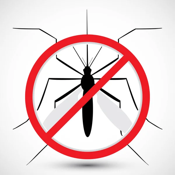 蚊との禁止記号 ジカウイルスを止めなさい マラリアを止めなさい デングを止めて 自然エーゲ海のエーゲ海 または関連する健康アドバイスに最適です 分離ベクトル — ストックベクタ