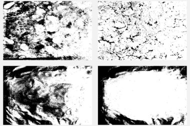 Grunge kirli sayfa dizayn ögesini örtüyor. Eski grunge siyah ve beyaz buruşuk kağıtlar arka planlar. Dokulu, kirli, buruşuk kağıtlar toz parçacıkları ve kopyalama alanı içeren kağıtlar..