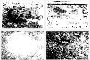 Grunge kirli sayfa dizayn ögesini örtüyor. Eski grunge siyah ve beyaz buruşuk kağıtlar arka planlar. Dokulu, kirli, buruşuk kağıtlar toz parçacıkları ve kopyalama alanı içeren kağıtlar..