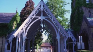 Necropolis Şapeli, Necropolis Mezarlığı, 1850 'de Toronto' da kurulmuş, Cabbagetown 'da. Gotik stil ve belirlenmiş miras mülkü: Toronto, Ontario, Kanada - 12 Temmuz 2022
