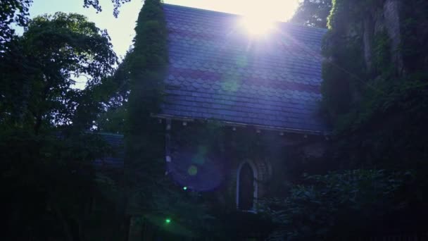 Toronto Crematorium Chapel Necropolis Chapel Summer Located Cabbagetown Made Yellow — Stock Video