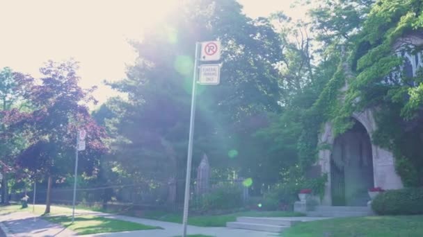Necropolis Chapel Eller Toronto Crematorium Chapel Sommaren Som Ligger Cabbagetown — Stockvideo