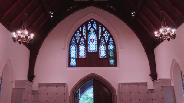 Die Nekropolis Chapel Oder Toronto Crematorium Chapel Sommer Cabbagetown Denkmalschutzbezirk — Stockvideo