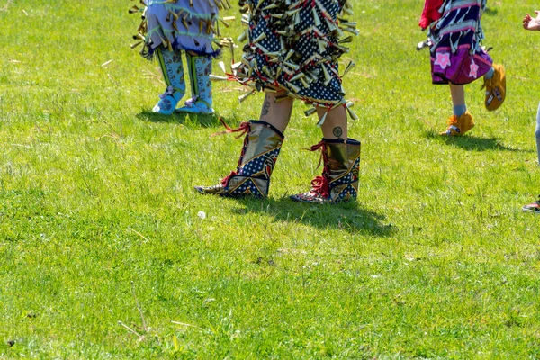Dos Espíritus Pow Wow Baile Tradicional Competencia Powwow Anual Spirit —  Fotos de Stock