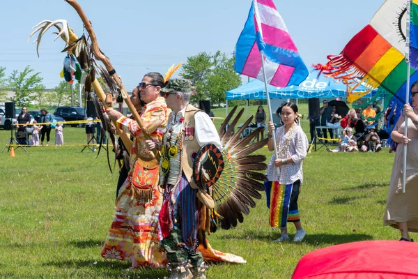 Spirit Pow Wow Организованный Spirited People 1St Nations Конкурс Празднование — стоковое фото