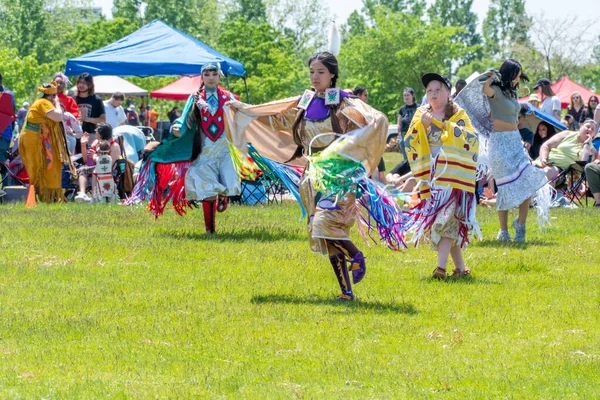 Två Andar Pow Wow Traditionell Dans Och Tävling Torontos Årliga — Stockfoto