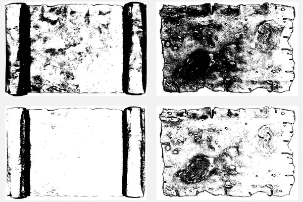 Абстрактне Гранжеве Накладання Пергаменту Чорно Білий Колір Набір Старих Вивітрюваних — стоковий вектор