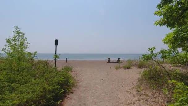 Trail Out Lake Erie Beach Point Pelee National Park Visitor — Stockvideo