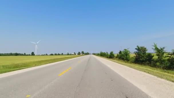 Cinematic Pov Shot Asphalt Road Country Side Canada Point View — 图库视频影像
