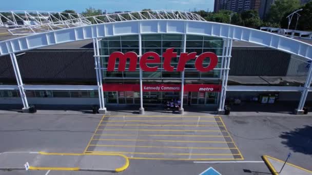 Trabajadores Tiendas Comestibles Metro Huelga Exigiendo Trato Justo Compañía Piquetes — Vídeos de Stock