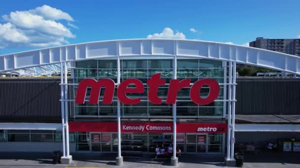 Trabajadores Tiendas Comestibles Primera Línea Metro Huelga Fuera Tienda Comestibles — Vídeo de stock