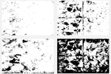 Eski kağıtlar toz parçacıkları dokusuna dizildi. Kırışmış döndürülmüş veya bükülmüş parşömen düz kağıtlar seti.