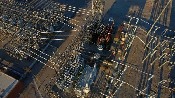 Elektrik Şebekesi Alt Istasyonu Amerika Yüksek Voltajlı Elektrik Santrali Dönüştürücüsü — Stok fotoğraf