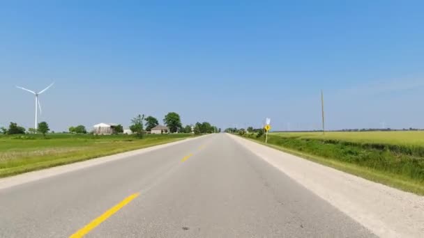 Передняя Водительская Табличка Видом Вперед Pov Driving Car View Сельская — стоковое видео