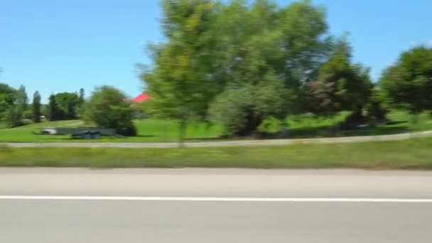 Zijaanzicht Vooruit Rijden Plate Passagier Pov Rijden Auto Uitzicht Tijdens — Stockvideo