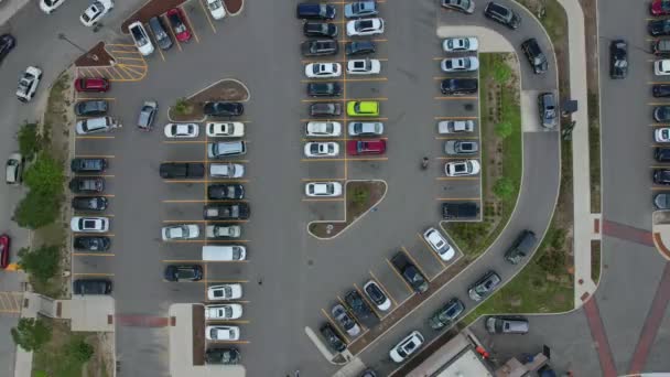Udara Perspektif Mata Burung Dari Sebuah Plaza Toko Kelontong Supermarket — Stok Video